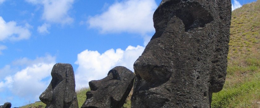 Moai at Rano Raraku, Rapa Nui — the island the soil sample came from