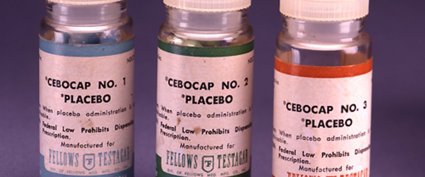 Bottles of Cebocap placebo capsules